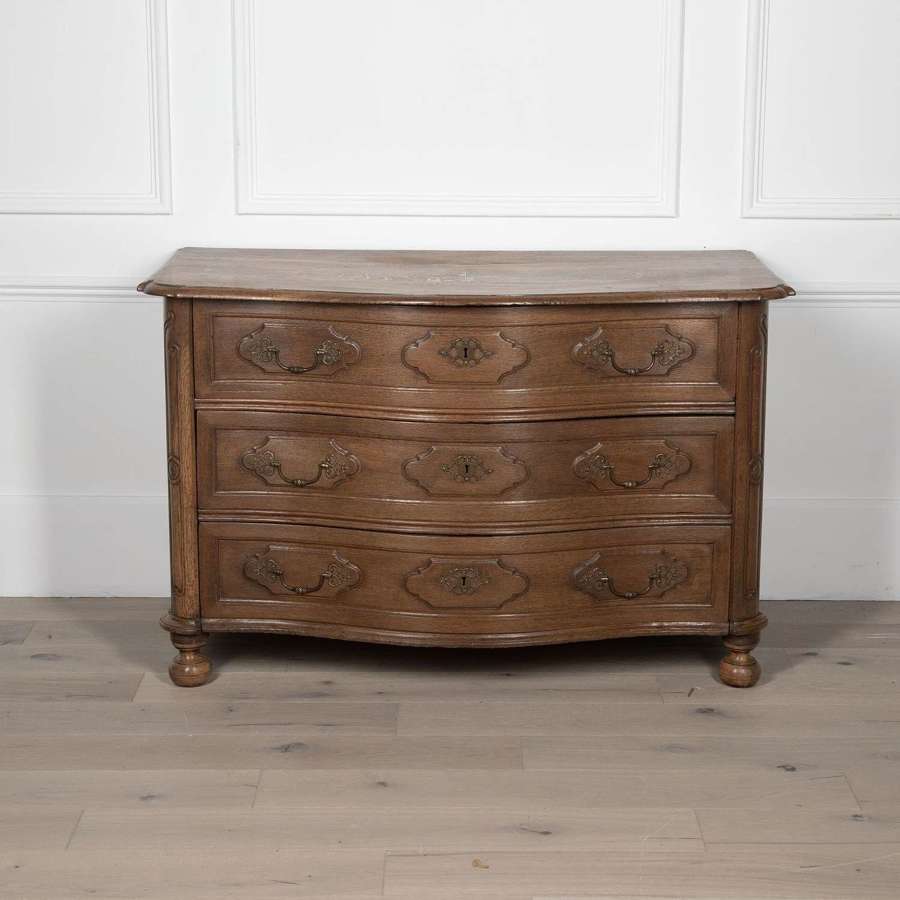 19th Century French Three Drawer Serpentine Commode