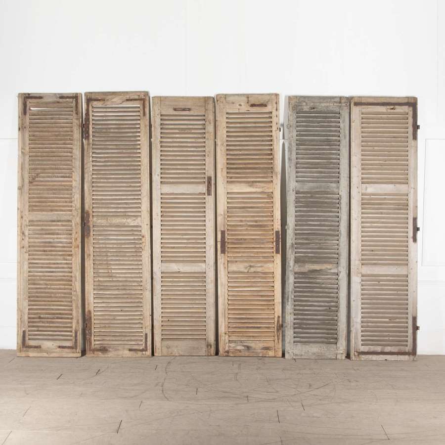 Set of Six 19th Century French Pine Shutters