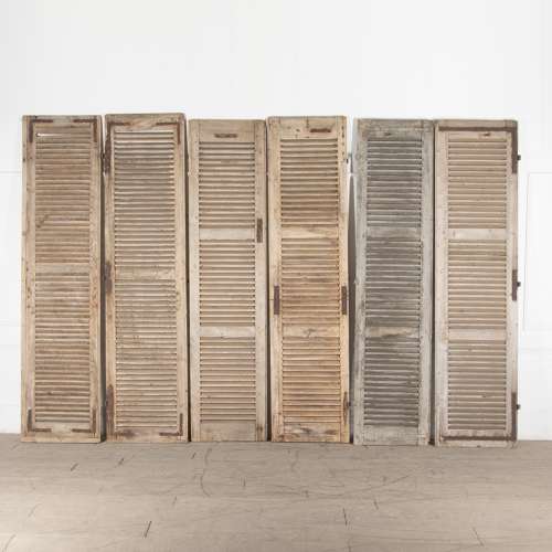 Set of Six 19th Century French Pine Shutters