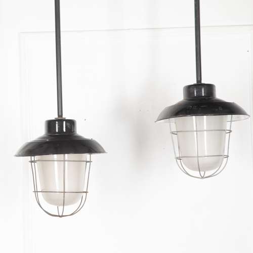 Set of Three 20th Century Industrial Ceiling Lights