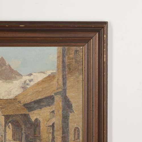 20th Century French Oil on Canvas Mountain Scene