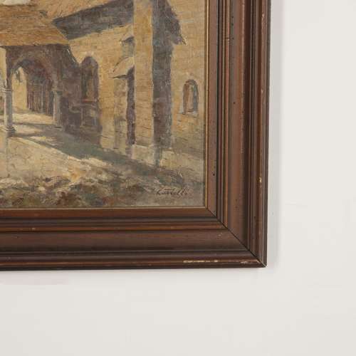 20th Century French Oil on Canvas Mountain Scene