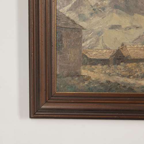 20th Century French Oil on Canvas Mountain Scene