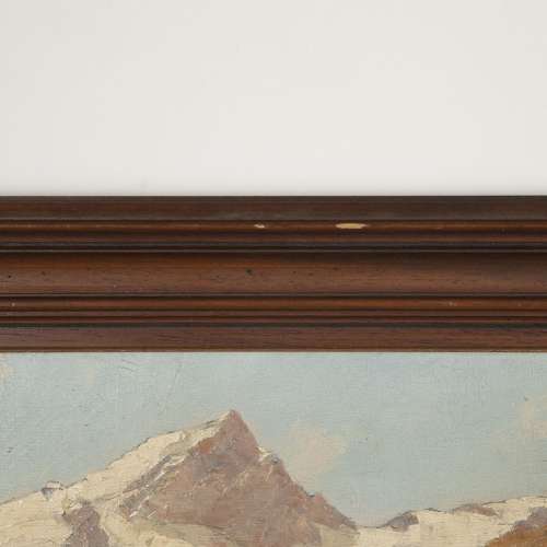 20th Century French Oil on Canvas Mountain Scene