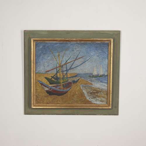 20th Century French Fishing Boats Painting