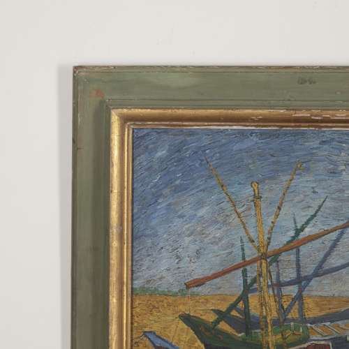 20th Century French Fishing Boats Painting