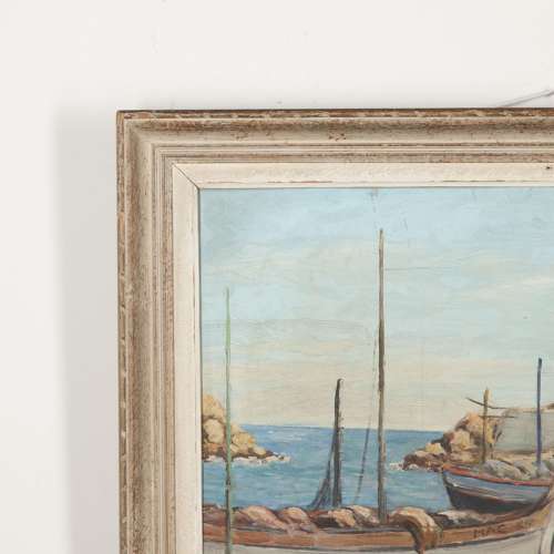 20th Century French Harbour Scene Painting