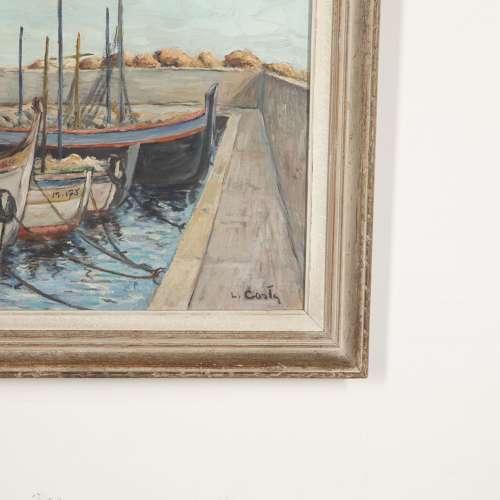 20th Century French Harbour Scene Painting