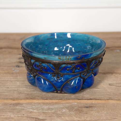 20th Century Daum Blue Glass Bowl