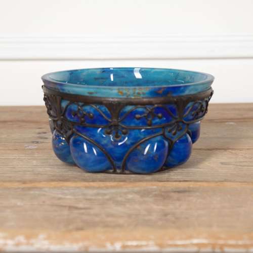 20th Century Daum Blue Glass Bowl