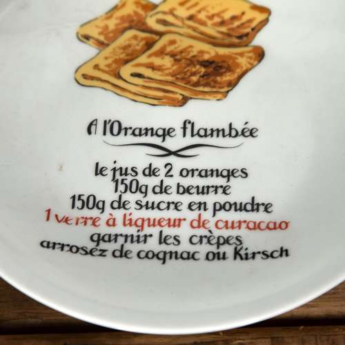 Set of Eight 20th Century Novelty Crepe Recipe Plates