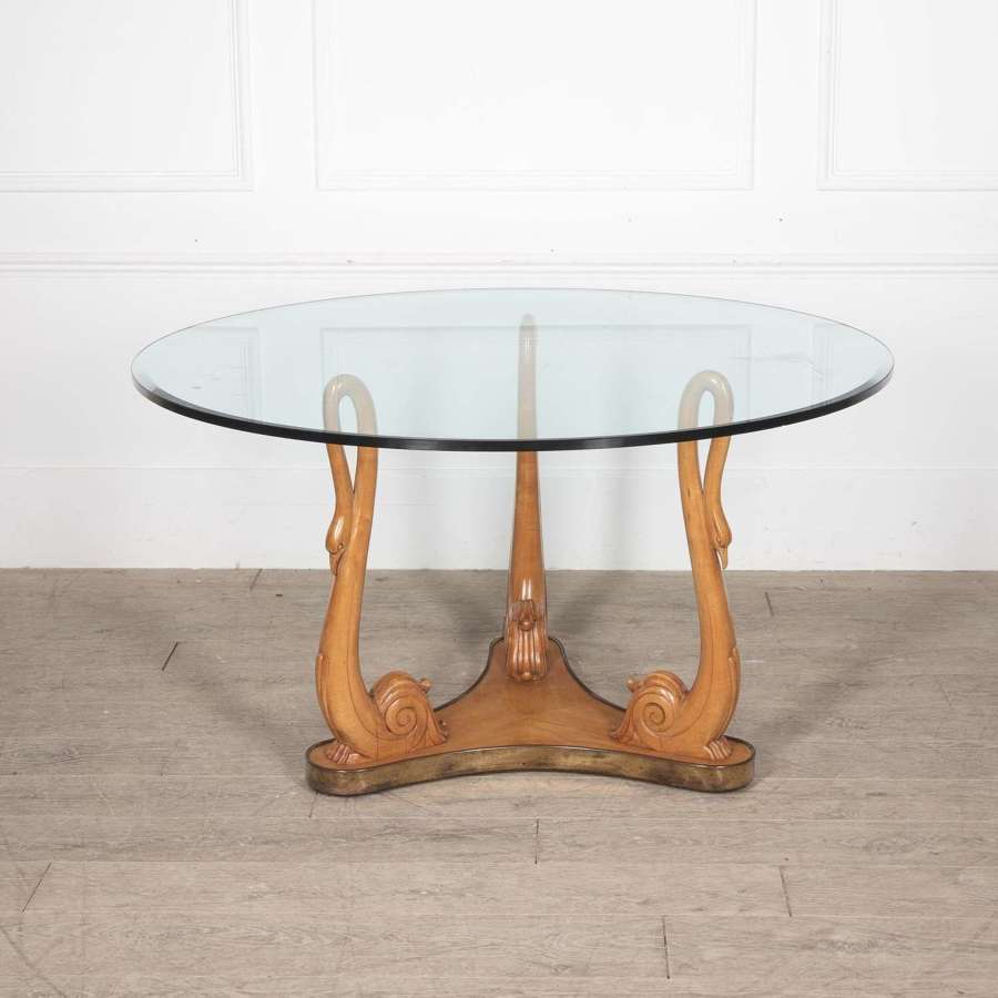 20th Century Glass and Sycamore Table by Osvaldo Borsani