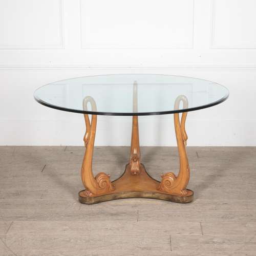 20th Century Glass and Sycamore Table by Osvaldo Borsani