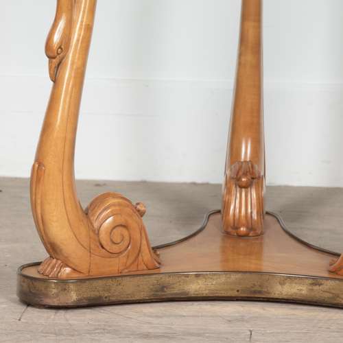 20th Century Glass and Sycamore Table by Osvaldo Borsani
