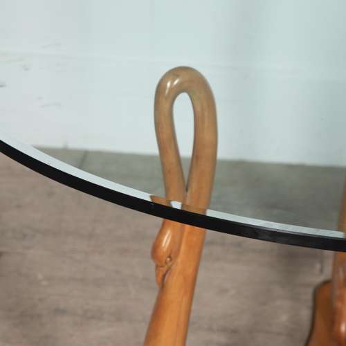 20th Century Glass and Sycamore Table by Osvaldo Borsani