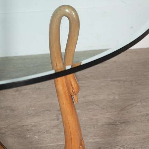 20th Century Glass and Sycamore Table by Osvaldo Borsani