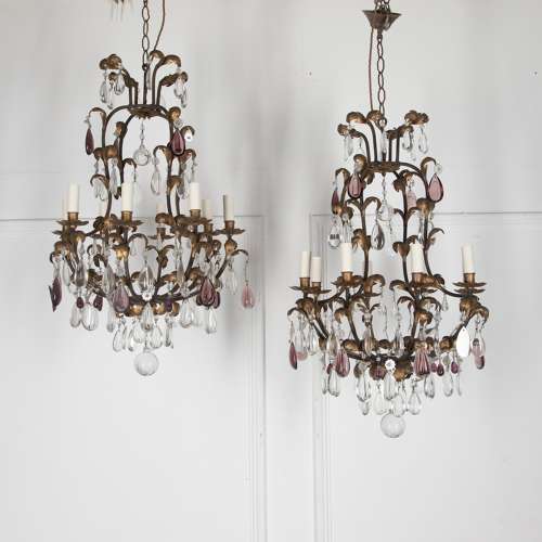 Pair of Mid Century Italian Chandeliers