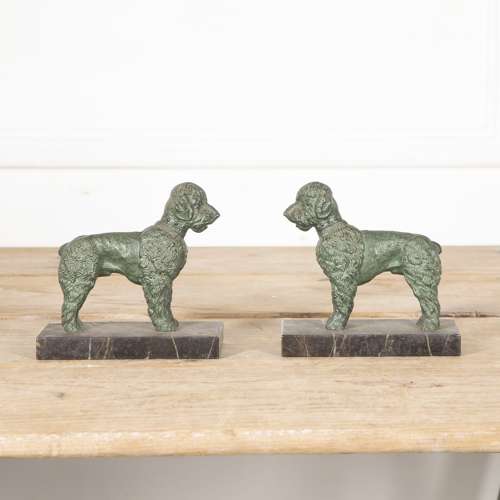 Pair of 20th Century Spelter Dogs