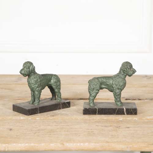 Pair of 20th Century Spelter Dogs