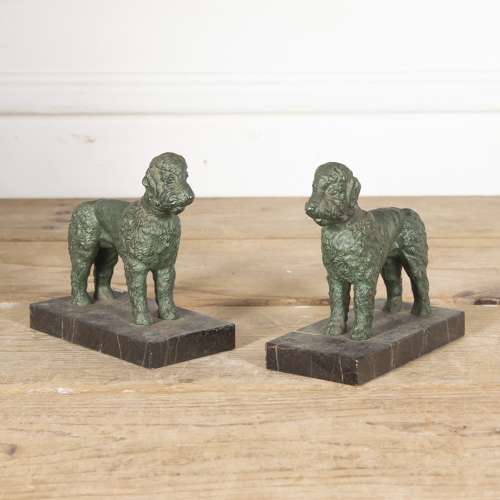 Pair of 20th Century Spelter Dogs