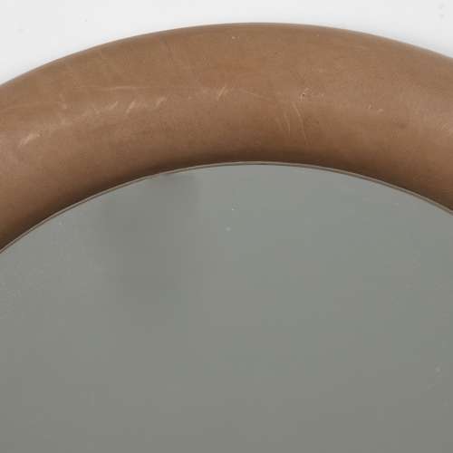 20th Century Leather Framed Mirror