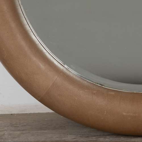 20th Century Leather Framed Mirror