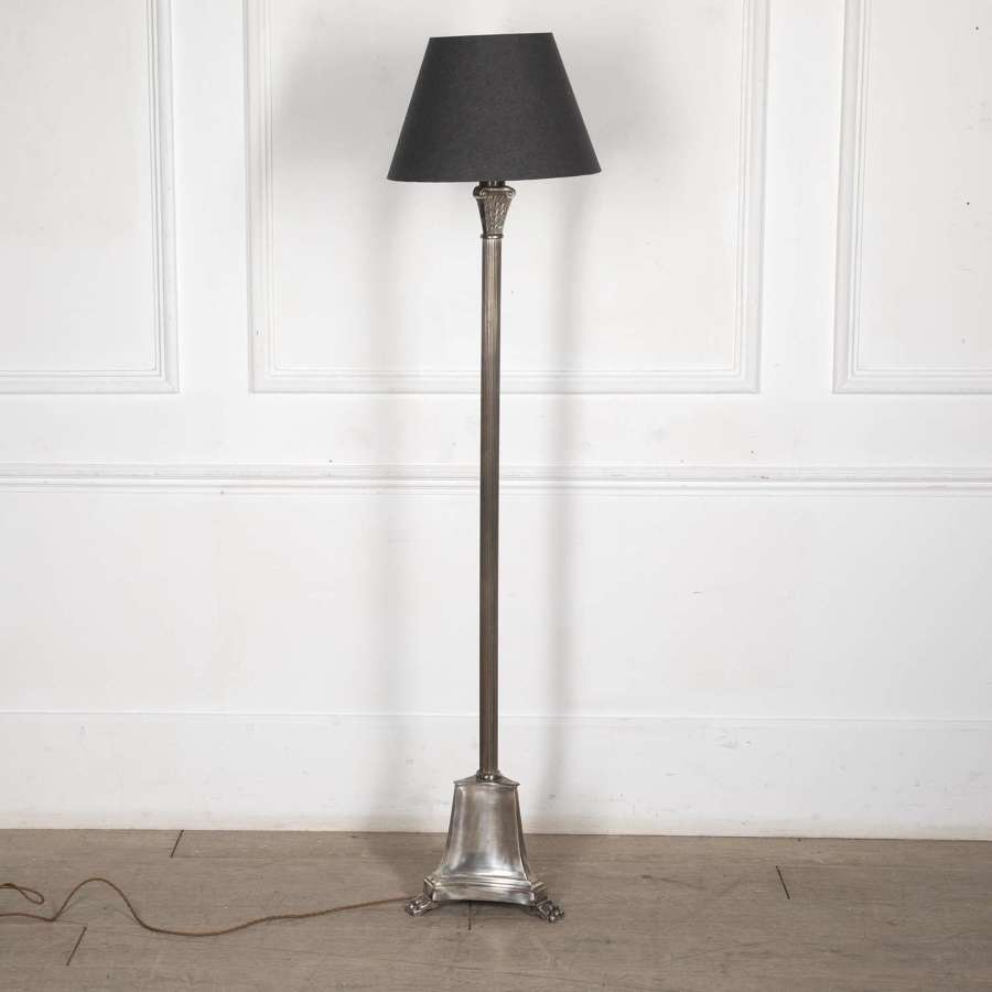 20th Century Spanish Silvered Standard Lamp