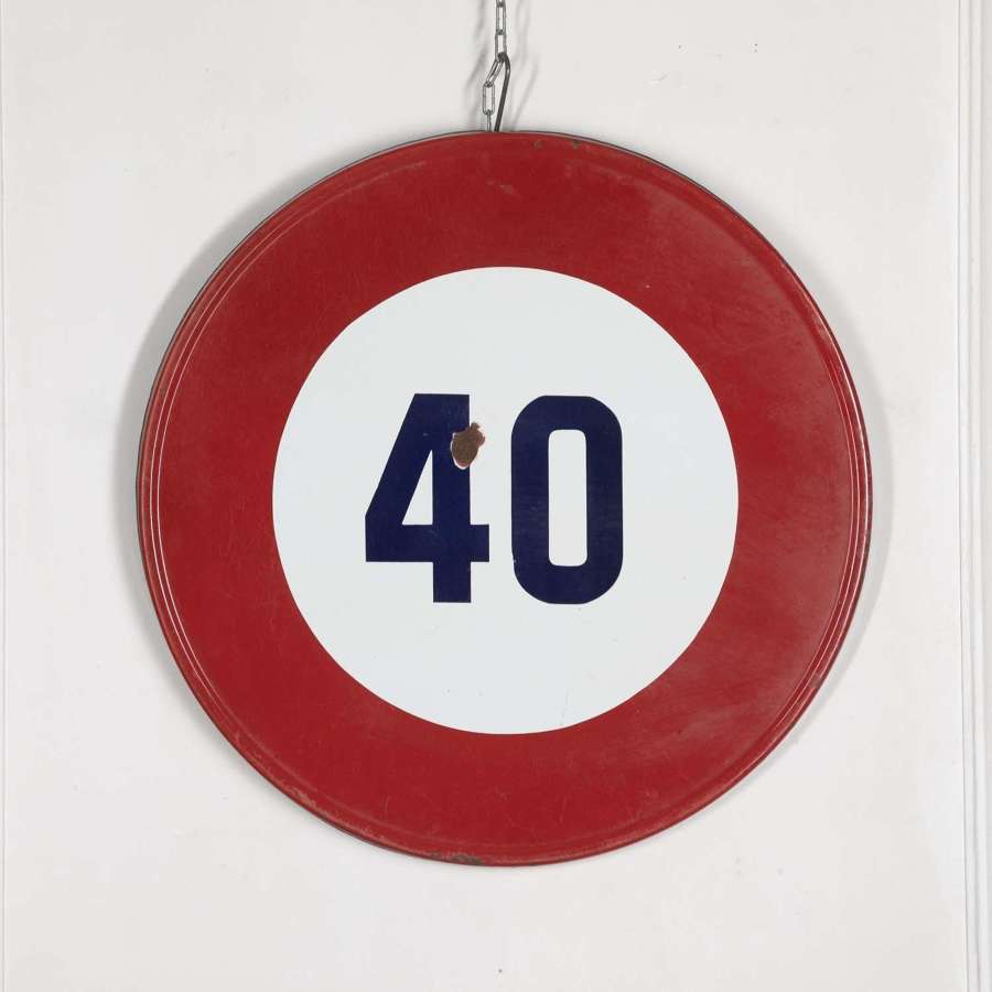 20th Century French Speed Limit Sign