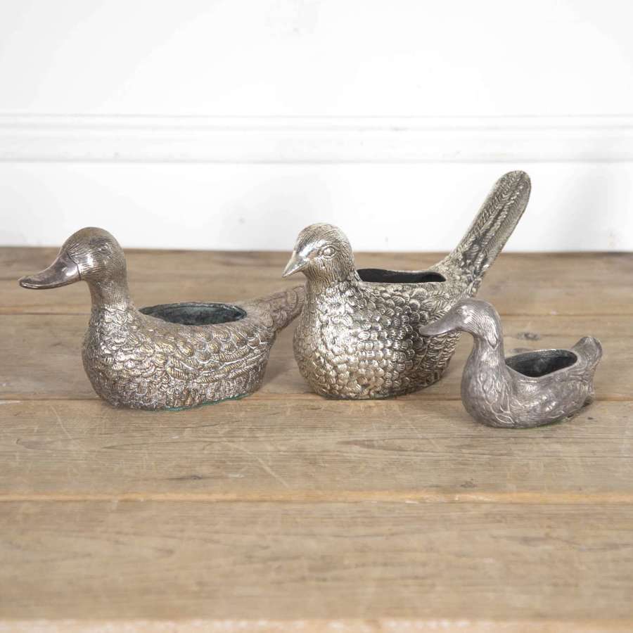 20th Century Set of Three Silver Birds
