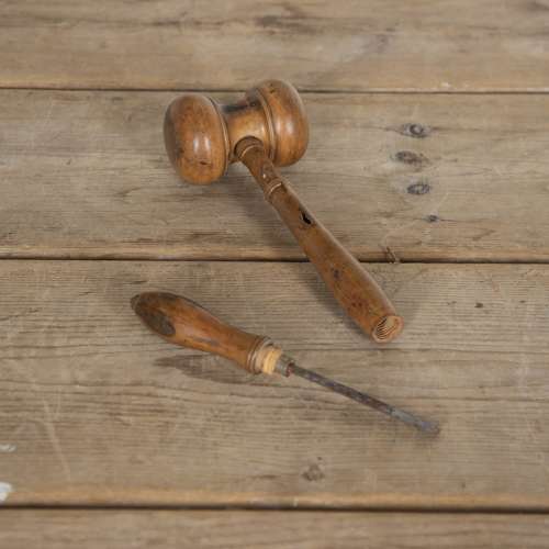 20th Century French Fruitwood Gavel