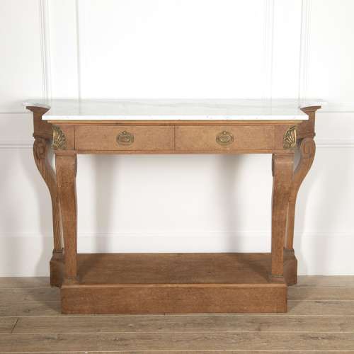 FRENCH BIRD'S-EYE MAPLE CONSOLE TABLE