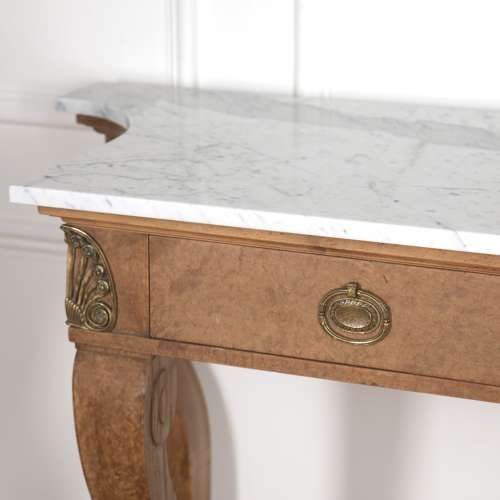 FRENCH BIRD'S-EYE MAPLE CONSOLE TABLE