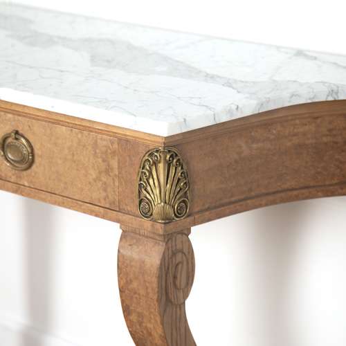FRENCH BIRD'S-EYE MAPLE CONSOLE TABLE