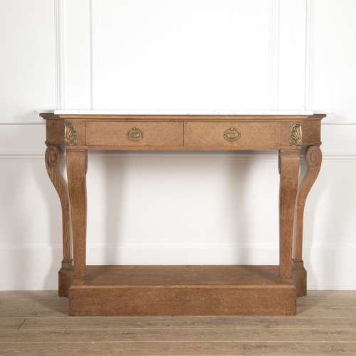 FRENCH BIRD'S-EYE MAPLE CONSOLE TABLE