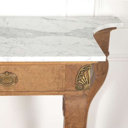 FRENCH BIRD'S-EYE MAPLE CONSOLE TABLE
