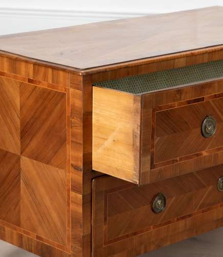 19TH CENTURY ITALIAN TWO DRAWER INLAID COMMODE
