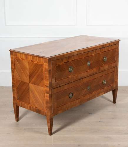 19TH CENTURY ITALIAN TWO DRAWER INLAID COMMODE