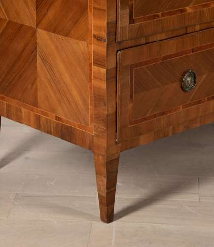 19TH CENTURY ITALIAN TWO DRAWER INLAID COMMODE