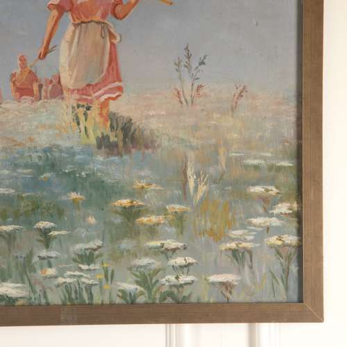 RUSSIAN OIL ON CANVAS SOCIALIST PAINTING