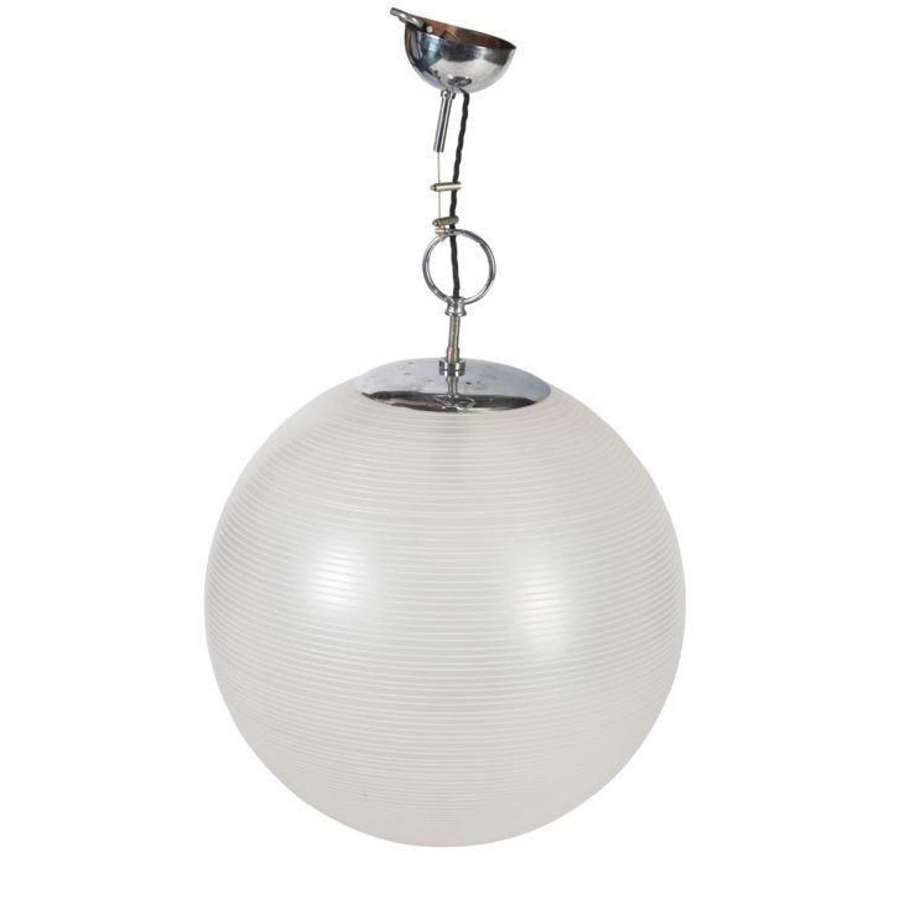 1960S GLASS GLOBE HANGING LIGHT