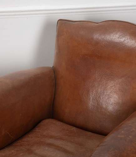 Pair of 20th Century French Leather Club Chairs