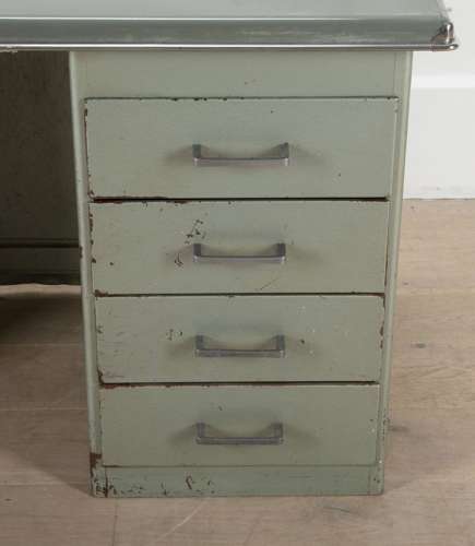20th Century French Children's Metal Desk and Chair