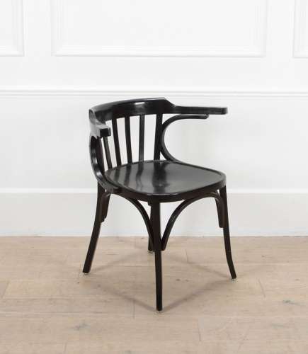 20th Century French Ebonised Bentwood Desk Chair