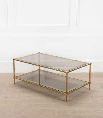 French 20th Century Faux Bamboo Coffee Table