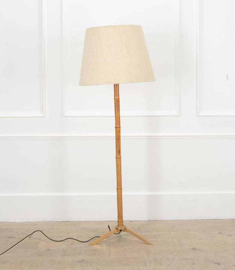 French 20th Century Bamboo Floor Lamp