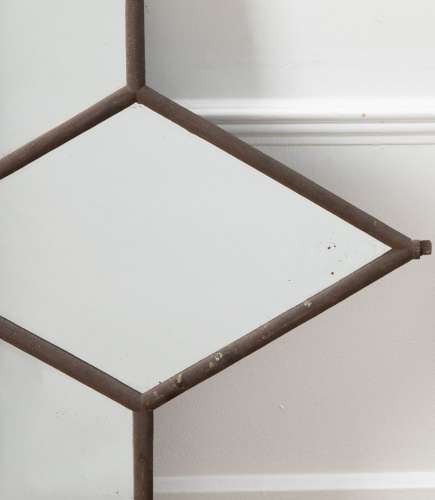 Pair of English 19th Century Iron Frame Star Mirrors