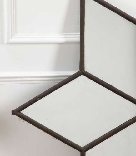 Pair of English 19th Century Iron Frame Star Mirrors