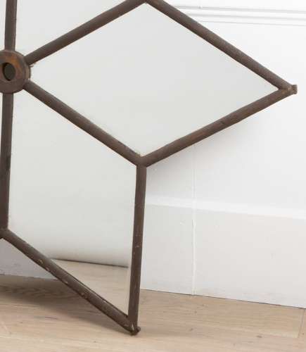 Pair of English 19th Century Iron Frame Star Mirrors