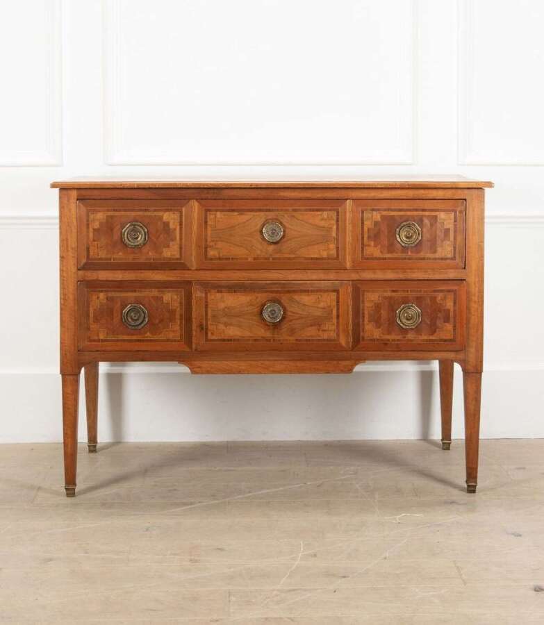20th Century Italian Inlaid Two Drawer Commode