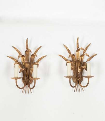 Pair of 20th Century French Wheatsheaf Wall Lights